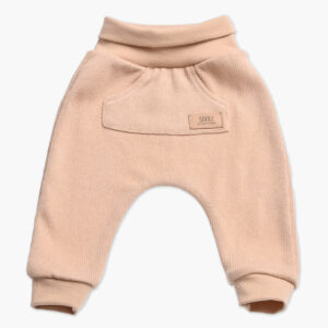 Otroške hlače za dojenčka iz bombaža v bež barvi