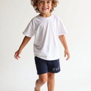 Otroške kratke hlače za fanta z napisom THINK BIG - temno modra