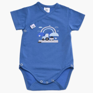 Otroski bodi na preklop za fanta s kratkimi rokavi