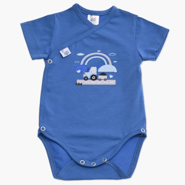 Otroski bodi na preklop za fanta s kratkimi rokavi