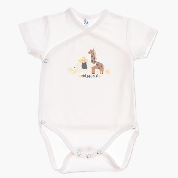 Otroski bodi na preklop s kratkimi rokavi