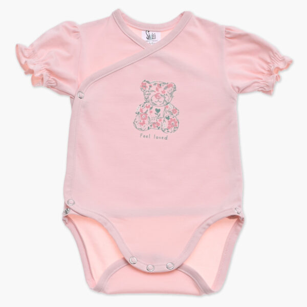 Otroski bodi na preklop s kratkimi rokavi za puncko